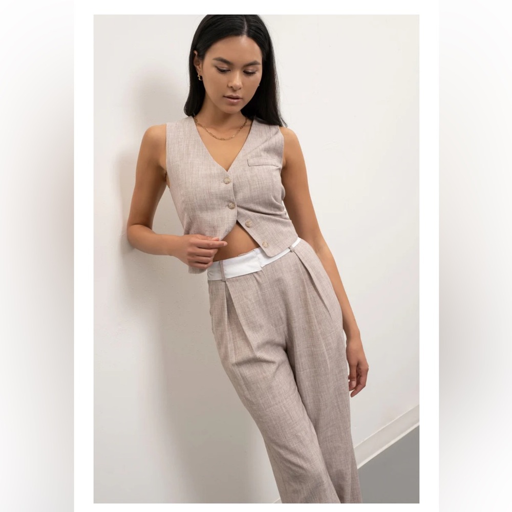 Vest & wide leg pant set